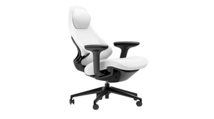 Ergonomic Office Desk Chair with Adjustable Armrests on Transparent Background