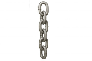 Strong metal chain representing connection, security, and industrial strength, with transparent background