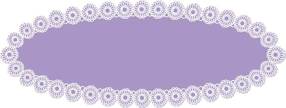 Lavender lace doily oval frame background decorative element aditable