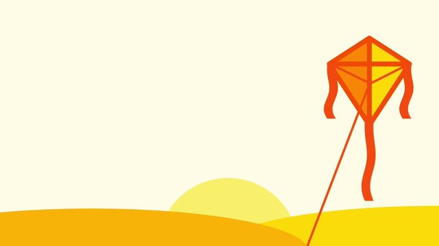 An orange kite dances in the warm glow of a golden sunset, representing childhood memories and moments of peace under the fading light