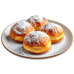 Powdered Sugar Pastries Plate Golden and Fresh