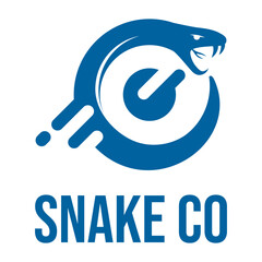 snake co flat minimalist logo design