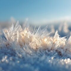 Photo of macro of ice crystals sparkling soft daylight vivid