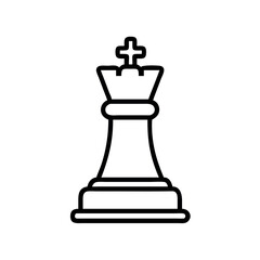 Simple outline illustration of a chess king piece on a white background