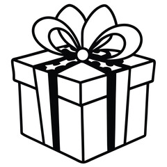Illustration of a gift box with a ribbon