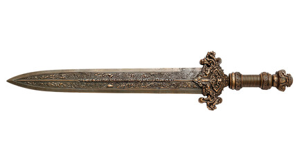 Han bronze weapon sword background isolated on a Transparent background, PNG file.