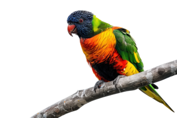 Rainbow lorikeet with vivid plumage perched on a branch