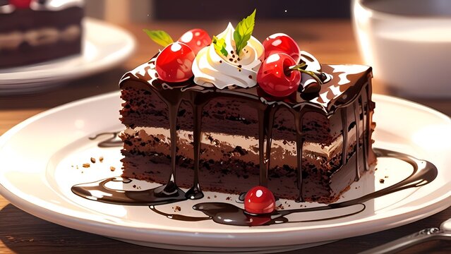 chocolate cake with cherry