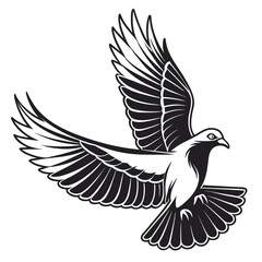 Obraz premium A graceful dove soars through the air