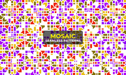 Arabesque Islamic Tile Pattern with Colorful Geometric Ornament