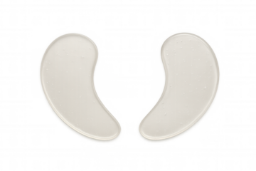 Hydrogel under eye patches for beauty and skincare, hydrating treatment for dark circles, anti-aging cosmetics, transparent background