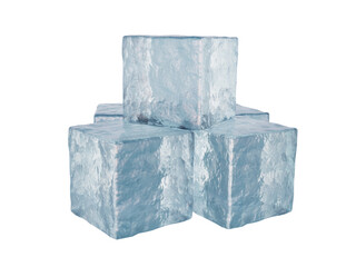 Ice cube isolated on transparent background