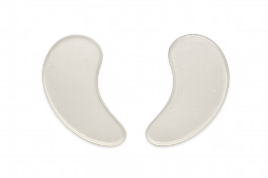 Hydrogel under eye patches for beauty and skincare, hydrating treatment for dark circles, anti-aging cosmetics, transparent background