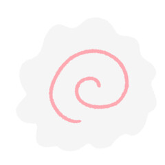 ラーメンの具材の鳴門の手描きイラストアイコン。シンプルな落描きのスタンプ素材。Doodle Sticker Decorations