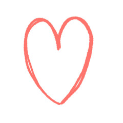 ハートのフレームの手描きイラストアイコン。シンプルな落描きのスタンプ素材。Doodle Sticker Decorations