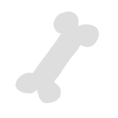 骨の犬のおもちゃの手描きイラストアイコン。シンプルな落描きのスタンプ素材。Doodle Sticker Decorations
