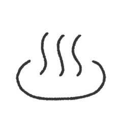 シンプルな温泉マークの手描きイラストアイコン。シンプルな落描きのスタンプ素材。Doodle Sticker Decorations