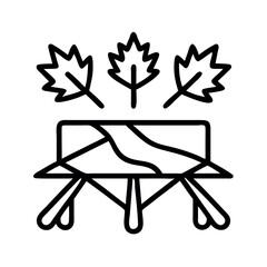 Fototapeta premium Stylized line art of a maple leaf topped table with dripping sap illustrating a syrup production concept
