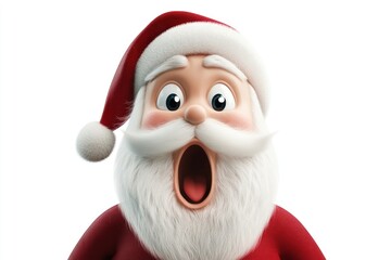 Surprised santaclaus illustration expression face.