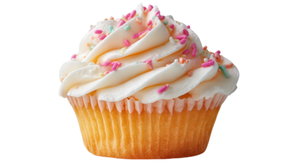 Frosted mini cupcake background isolated on a Transparent background, PNG file.