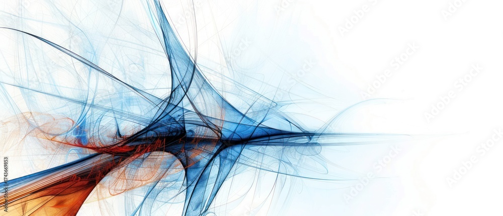 Wall mural thin line flow curve swirl modern abstract background