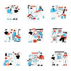Fototapeta premium Set of Property Flat Illustrations 