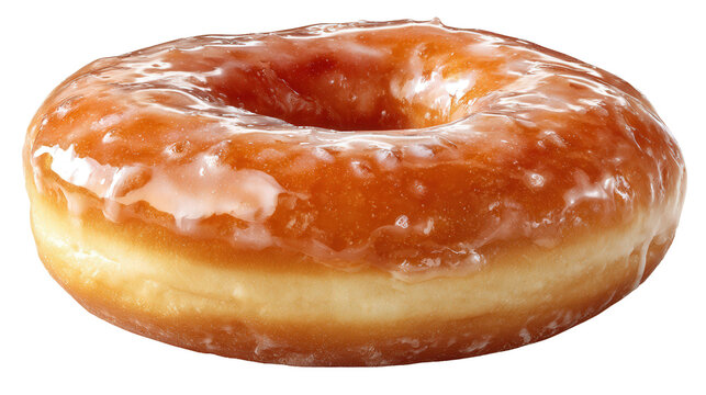 Glazed donut background isolated on a Transparent background, PNG file.