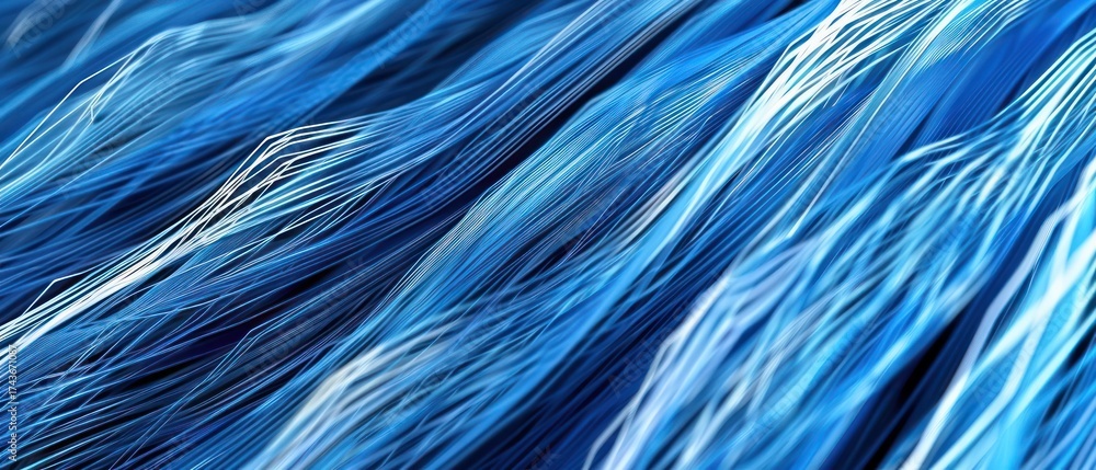 Canvas Prints abstract blue background curve flow wave smooth texture.
