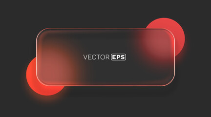 Glass frame with colored spheres on background. Vector illustration