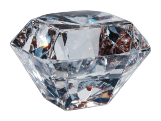 Brilliant cut diamond product clear isolated on transparent background