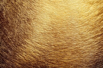 Close-up texture of shiny, spun or brushed golden metal surface with fine concentric circular lines and rich color.