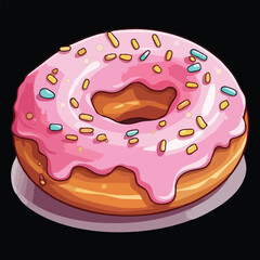 Cartoon chocolate donut vector illustration 2.eps
