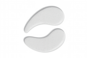 Hydrogel eye patches for skincare, transparent anti-aging cosmetic gel treatment, isolated on transparent background