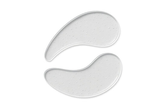 Hydrogel eye patches for skincare, transparent anti-aging cosmetic gel treatment, isolated on transparent background