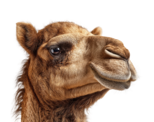 Captivating camel portrait desert oasis animal isolated on transparent background