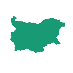 Map of Bulgaria, sign silhouette. World Map Globe. Vector Illustration isolated on white background. Europe continent.