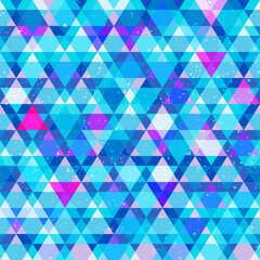 Fototapeta premium Blue triangle seamless pattern