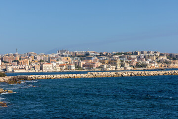 Sunny day view of Syracuse Italian coastline. High quality photo