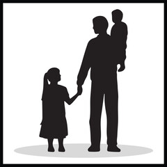 father silhouette set box icon father illustration silhouette family