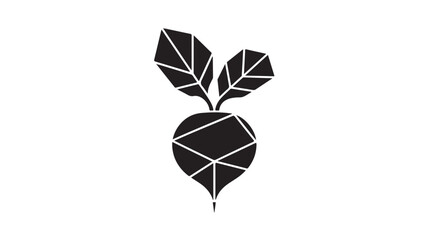 Fototapeta premium Sleek geometric beetroot icon perfect for modern branding, restaurant logos, or healthy food campaigns, offering a contemporary twist on classic vegetable imagery for a fresh, organic feel