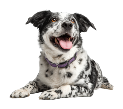 Playful dog portrait pet isolated on transparent background