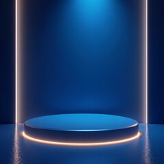 blue empty stage