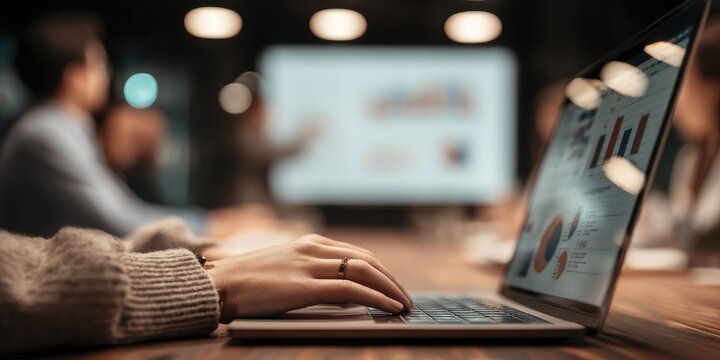 Consumer analysis presentation targeting clients through computer data meeting room environment interactive audience engagement