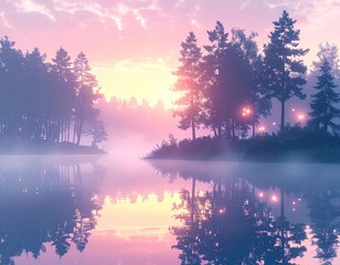 sunrise over the river