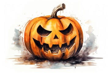 Halloween pumpkin face anthropomorphic.