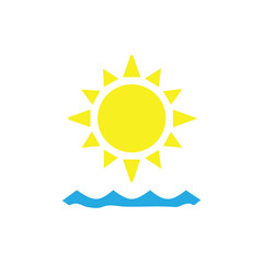 Sunny Day Over The Water Icon Representing Good Weather And Outdoor Activities