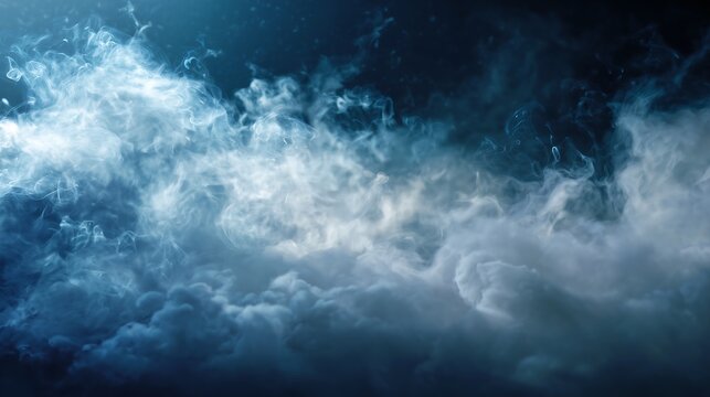 Blue smoke swirling abstract background