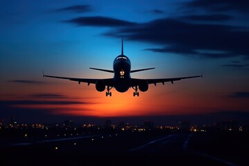 Naklejka na ściany i meble Plane silhouette photography transportation aircraft airplane. Naklejka na ściany i meble Plane silhouette photography transportation aircraft airplane.