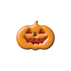 Halloween pumpkin illustration with a creepy smile