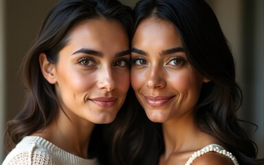 portrait of two women. High quality